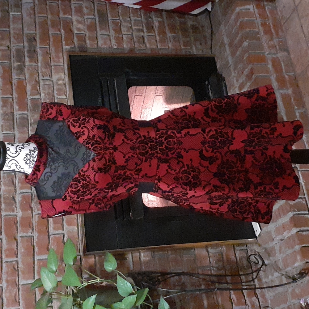 Material Girl Dark Red Burgundy Dress Holiday Christmas Party Size Large